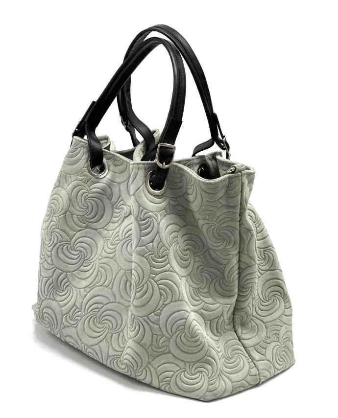 BZNA Bag Sephrina Grigio geprägt Leder Italy Damen Shopper Handtasche Schultertasche Tasche
