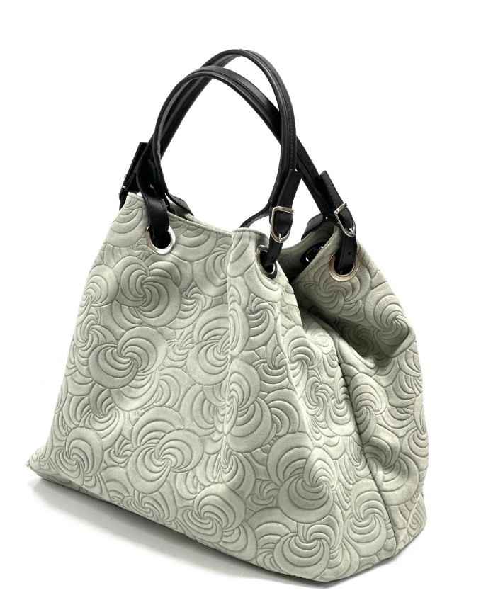 BZNA Bag Sephrina Grigio geprägt Leder Italy Damen Shopper Handtasche Schultertasche Tasche