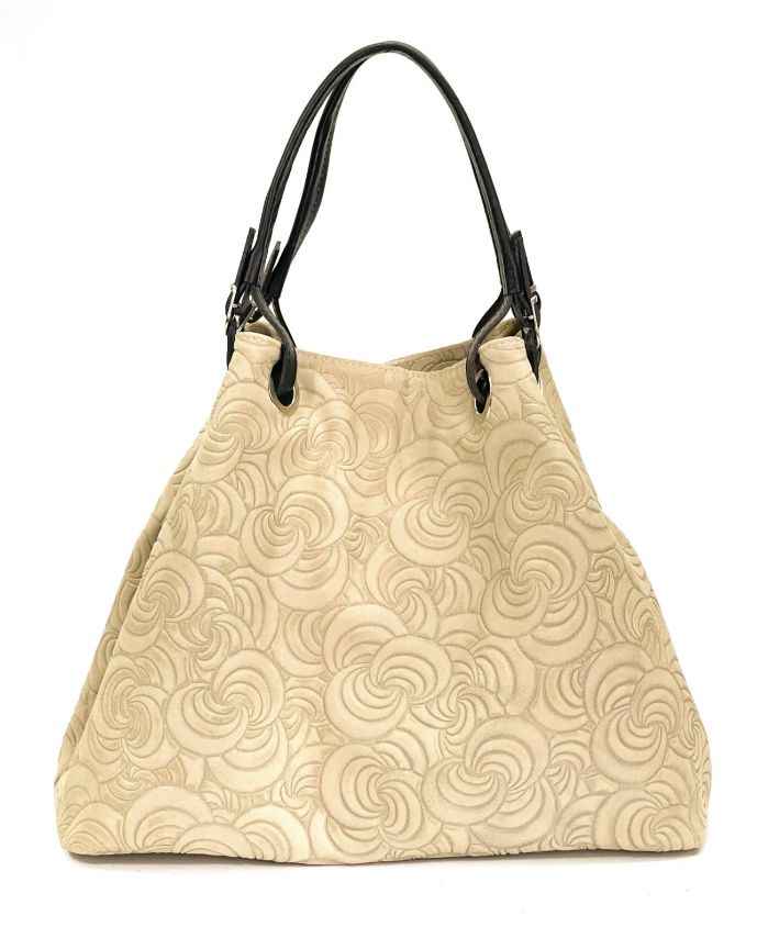 BZNA Bag Sephrina Taupe chiaro geprägt Leder Italy Damen Shopper Handtasche Schultertasche Tasche