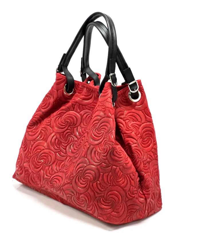 BZNA Bag Sephrina Rosso geprägt Leder Italy Damen Shopper Handtasche Schultertasche Tasche - B Z N A