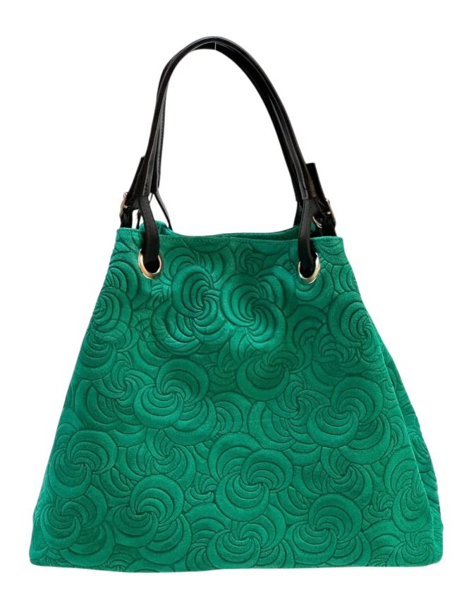 BZNA Bag Sephrina Esmerald geprägt Leder Italy Damen Shopper Handtasche Schultertasche Tasche - B Z N A