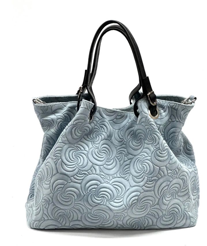 BZNA Bag Sephrina Grigio geprägt Leder Italy Damen Shopper Handtasche Schultertasche Tasche - B Z N A