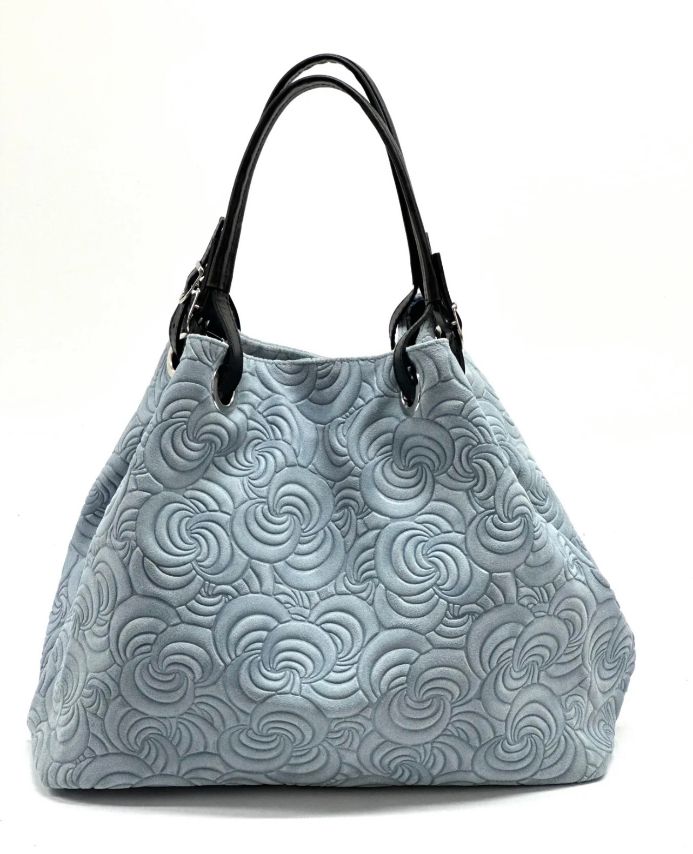 BZNA Bag Sephrina Grigio geprägt Leder Italy Damen Shopper Handtasche Schultertasche Tasche - B Z N A