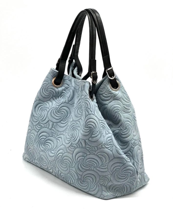 BZNA Bag Sephrina Grigio geprägt Leder Italy Damen Shopper Handtasche Schultertasche Tasche - B Z N A