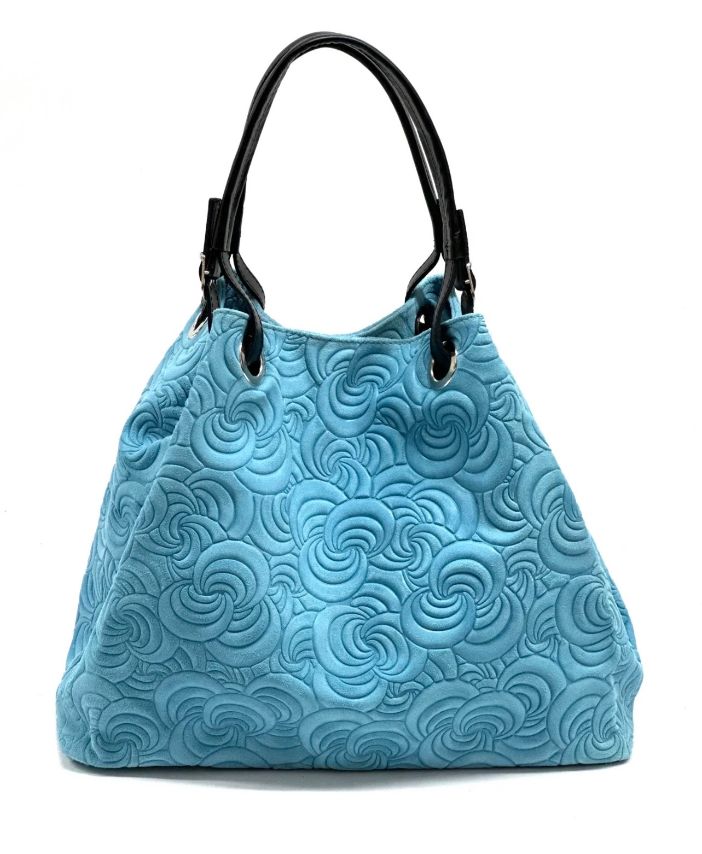 BZNA Bag Sephrina Azzuro geprägt Leder Italy Damen Shopper Handtasche Schultertasche Tasche - B Z N A