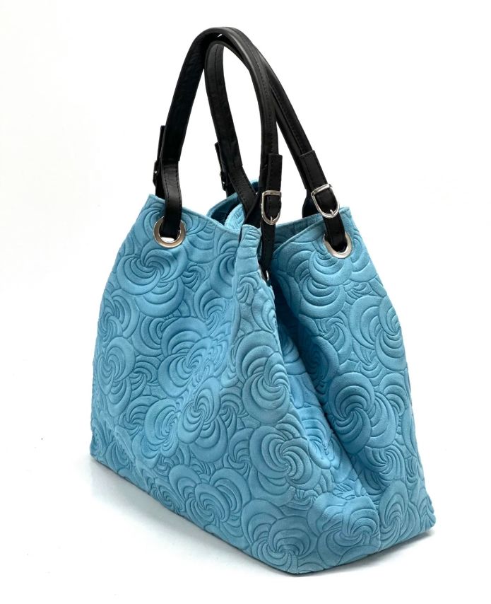 BZNA Bag Sephrina Azzuro geprägt Leder Italy Damen Shopper Handtasche Schultertasche Tasche - B Z N A