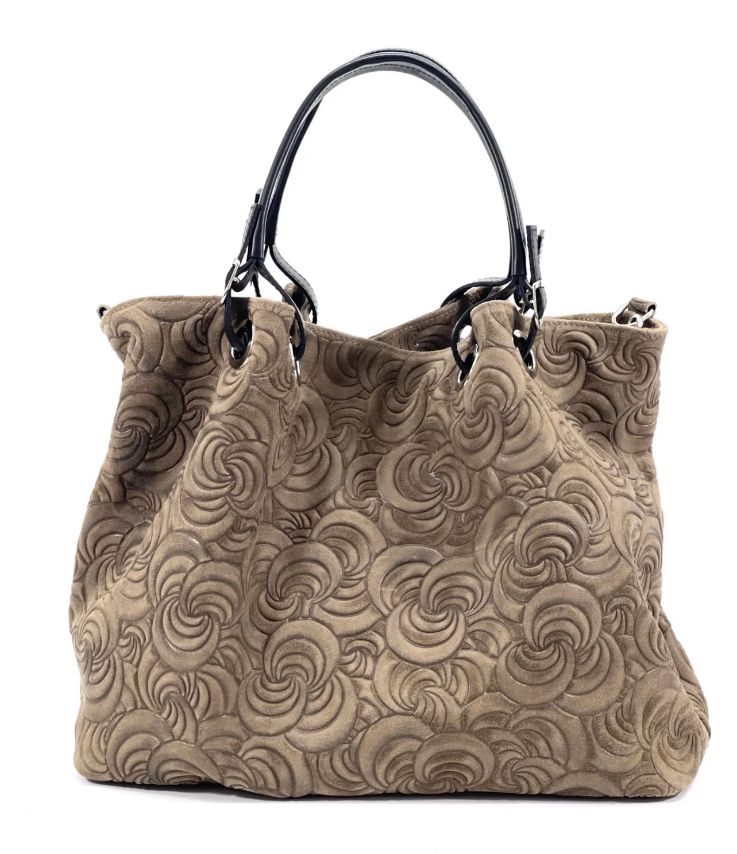 BZNA Bag Sephrina Grigio smog  geprägt Leder Italy Damen Shopper Handtasche Schultertasche Tasche - B Z N A