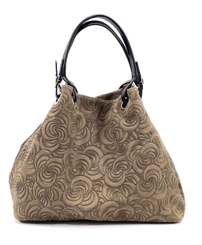 BZNA Bag Sephrina Grigio smog  geprägt Leder Italy Damen Shopper Handtasche Schultertasche Tasche - B Z N A