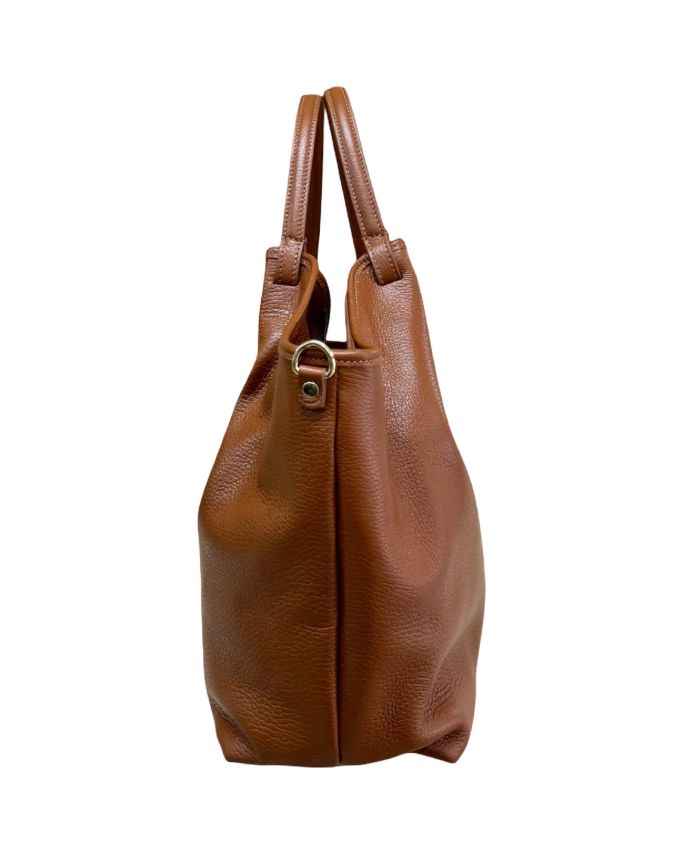 BZNA Bag Mette Cognac Leder Italy Damen Shopper Handtasche Schultertasche Tasche