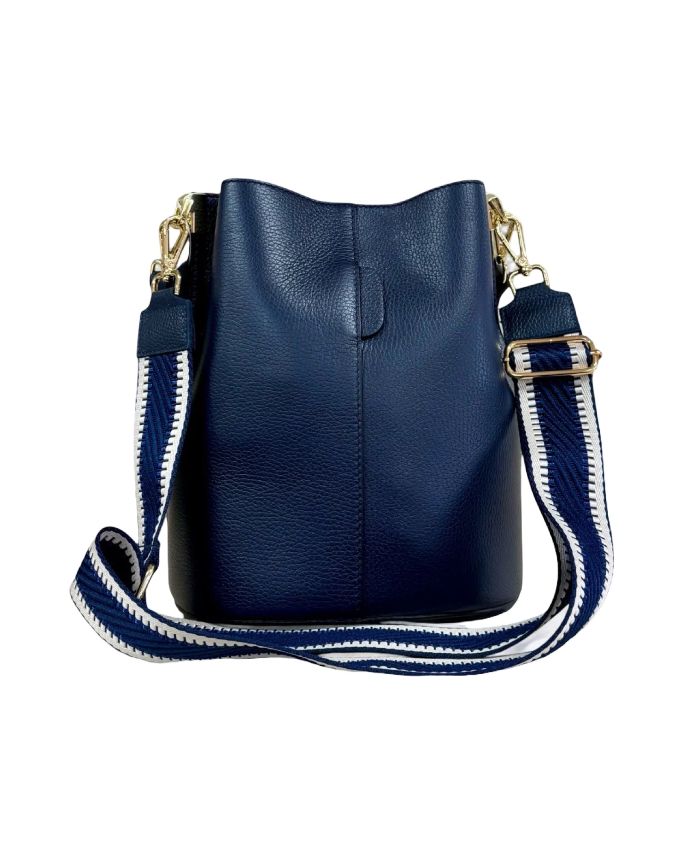 BZNA Bag Shirinia Blue Scuro Leder Italy Damen Handtasche Schultertasche Tasche - B Z N A