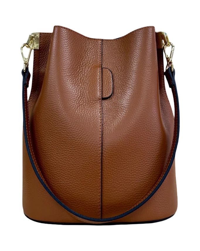 BZNA Bag Shirinia Cognac Leder Italy Damen Handtasche Schultertasche Tasche - B Z N A