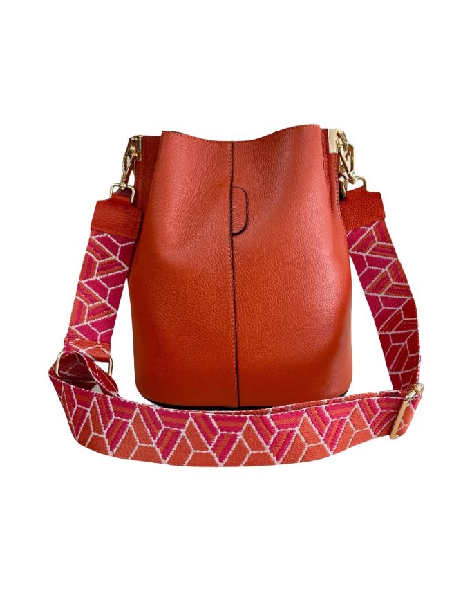 BZNA Bag Shirinia Arancio Leder Italy Damen Handtasche Schultertasche Tasche - B Z N A