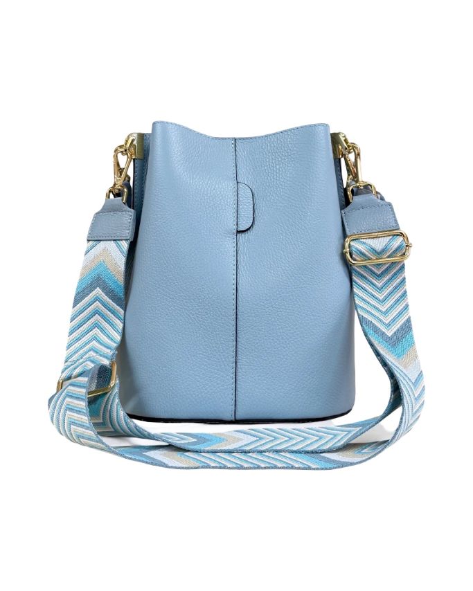 BZNA Bag Shirinia Celeste Leder Italy Damen Handtasche Schultertasche Tasche - B Z N A