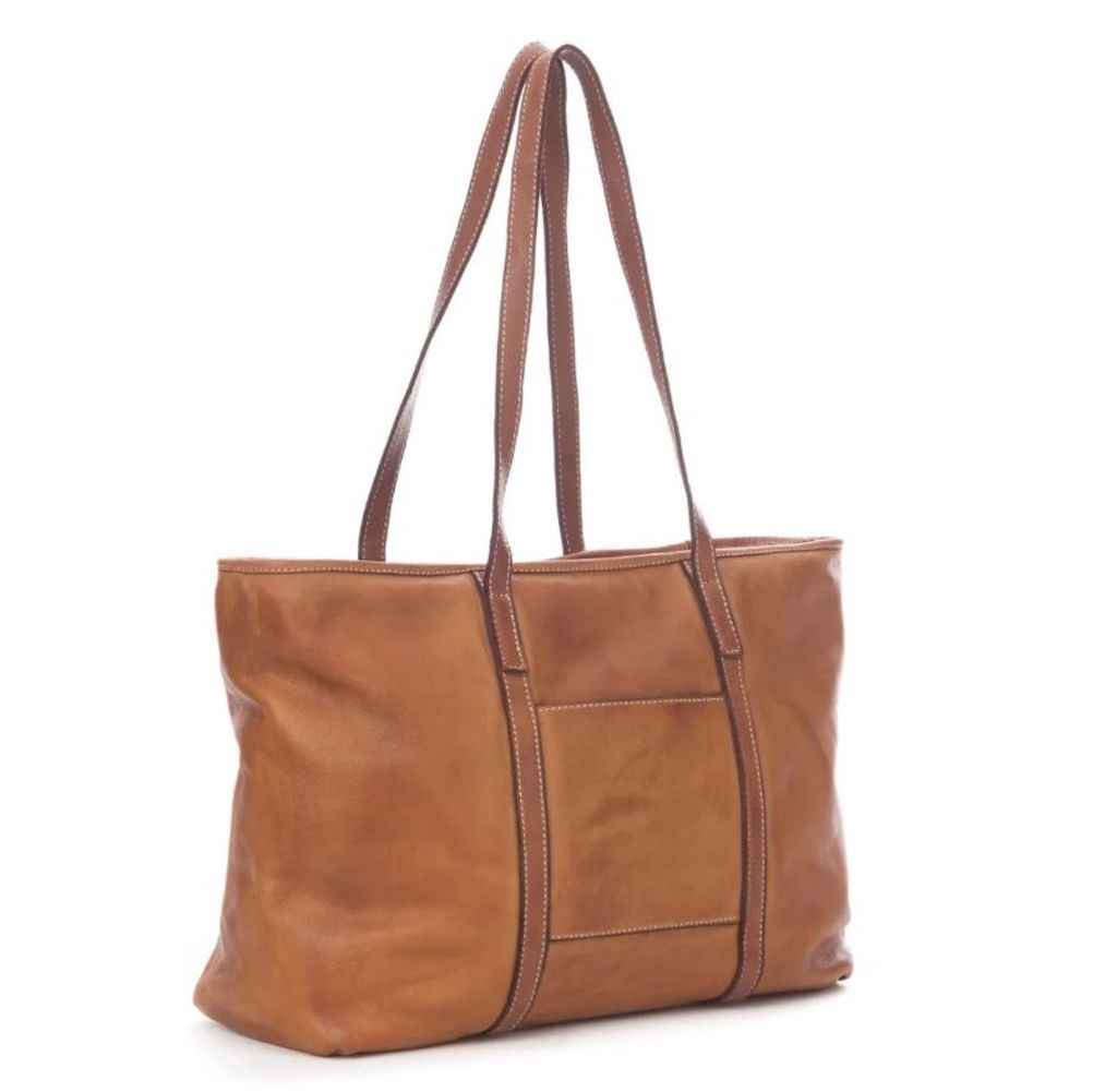BZNA Bag Lotta Cognac Italy Designer Damen Tasche Handtasche Schultertasche Leder Shopper Neu (