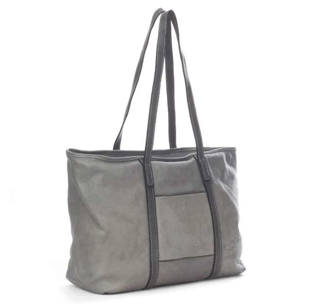 BZNA Bag Lotta Grau Italy Designer Damen Tasche Handtasche Schultertasche Leder Shopper Neu