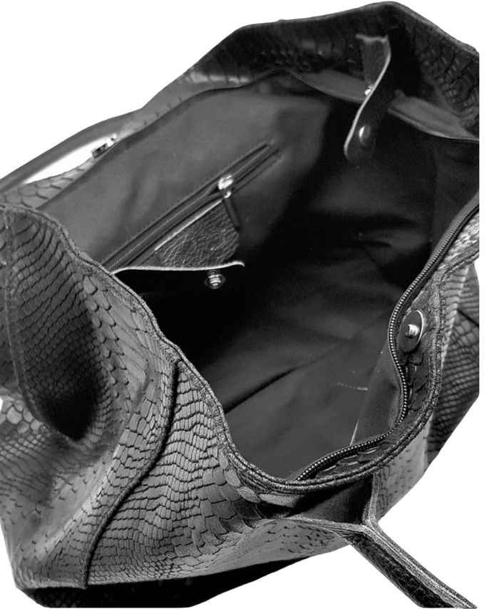 BZNA Bag Ladasha Gelb Snake Prägung Leder Italy Damen Shopper Handtasche Schultertasche Tasche