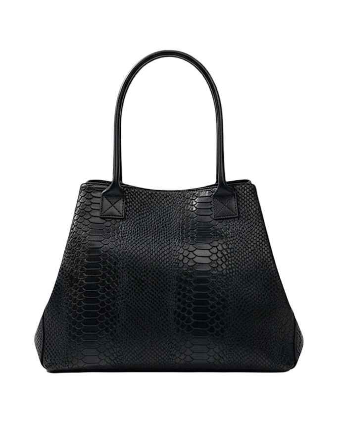 BZNA Bag Ladasha Nero Snake Prägung Leder Italy Damen Shopper Handtasche Schultertasche Tasche