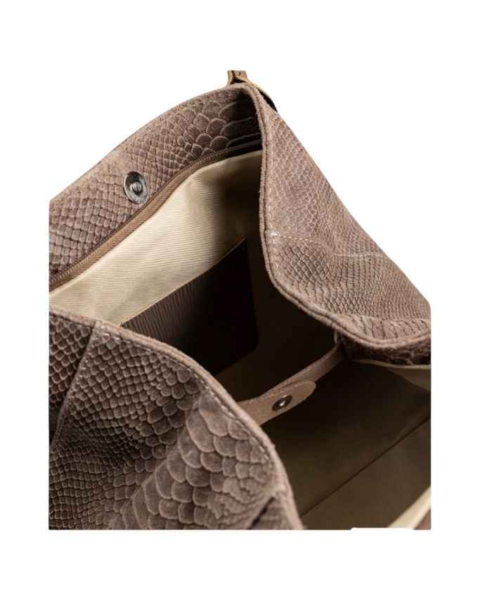 BZNA Bag Ladasha Orange Snake Prägung Leder Italy Damen Shopper Handtasche Schultertasche Tasche
