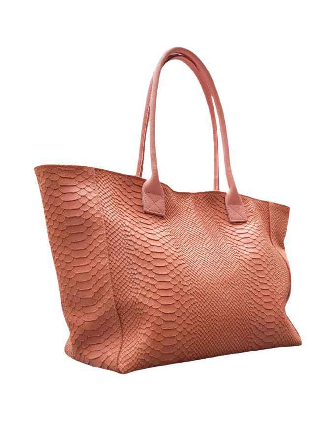 BZNA Bag Ladasha Lachs Snake Prägung Leder Italy Damen Shopper Handtasche Schultertasche Tasche