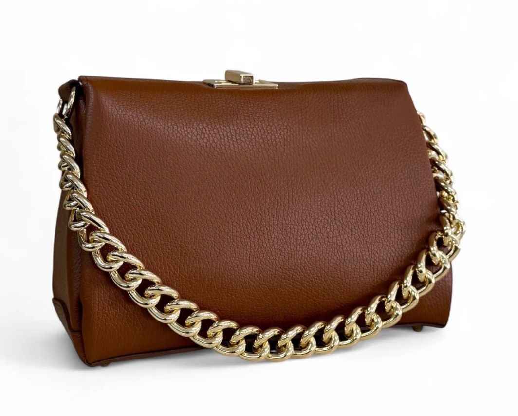BZNA Bag Lahia Cognac Leder Italy Damen Handtasche Schultertasche Tasche