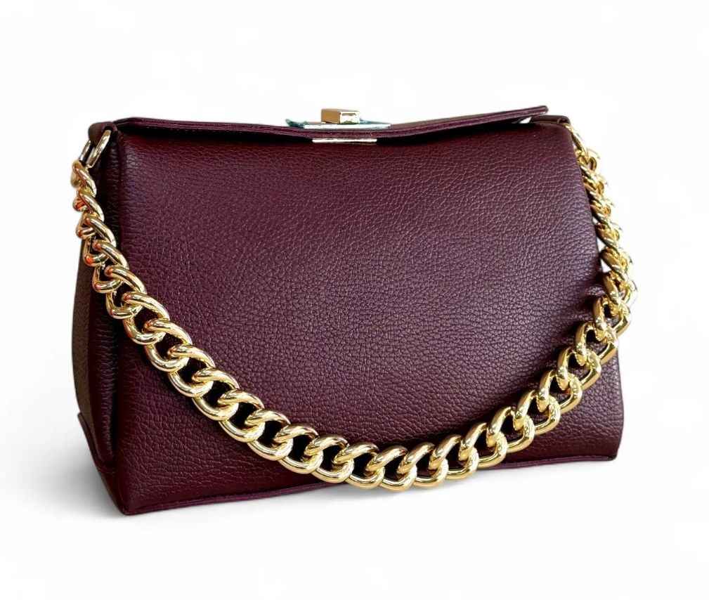 BZNA Bag Lahia Bordeaux Leder Italy Damen Handtasche Schultertasche Tasche