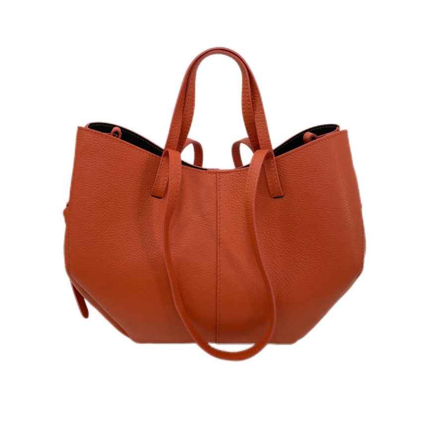 BZNA Bag Melina Orange Leder Italy Damen Shopper Handtasche Schultertasche Tasche