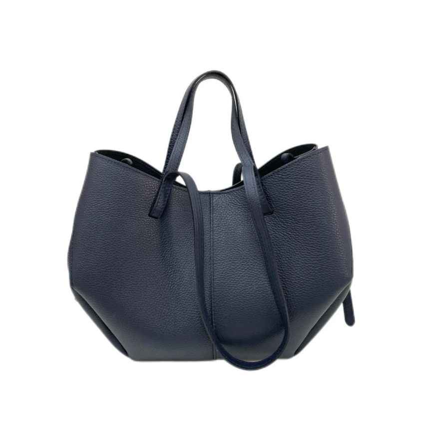 BZNA Bag Melina Blau Leder Italy Damen Shopper Handtasche Schultertasche Tasche