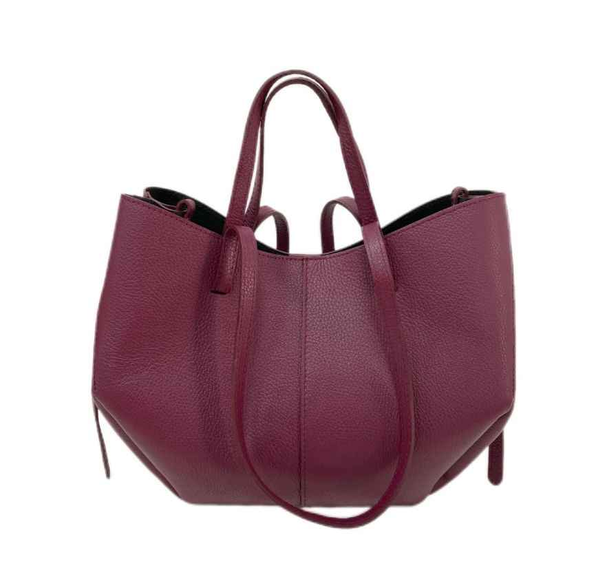 BZNA Bag Melina Bordeaux  Leder Italy Damen Shopper Handtasche Schultertasche Tasche