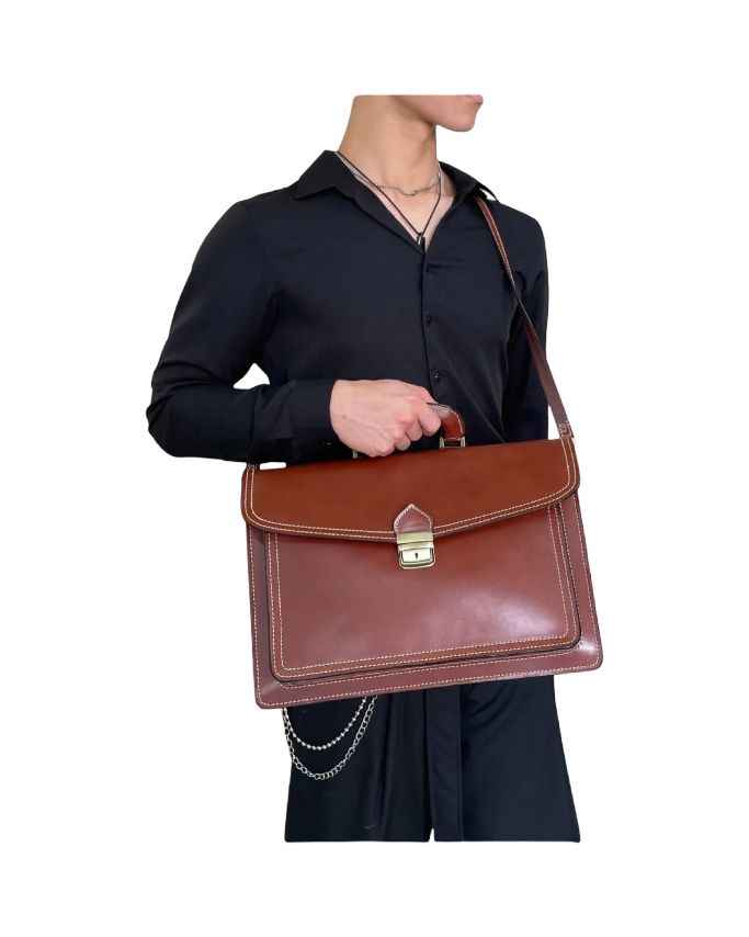 BZNA Bag Nova Moro Business Aktentasche Designer Ledertasche Schultertasche Unisex
