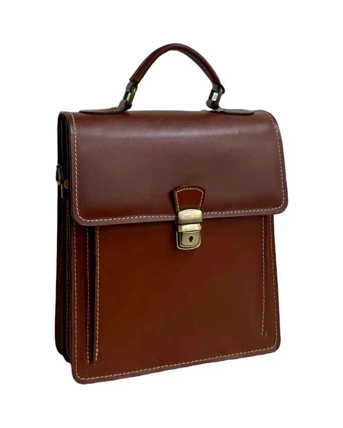 BZNA Bag Allora Marrone kleine Business Aktentasche Designer Ledertasche Schultertasche Unisex