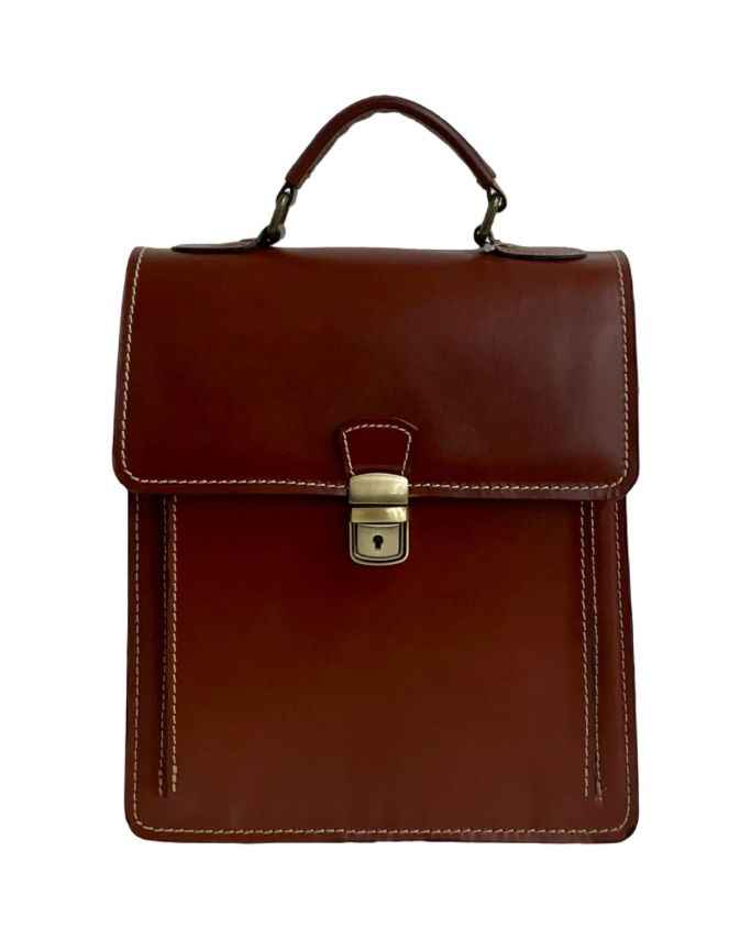BZNA Bag Allora Marrone kleine Business Aktentasche Designer Ledertasche Schultertasche Unisex