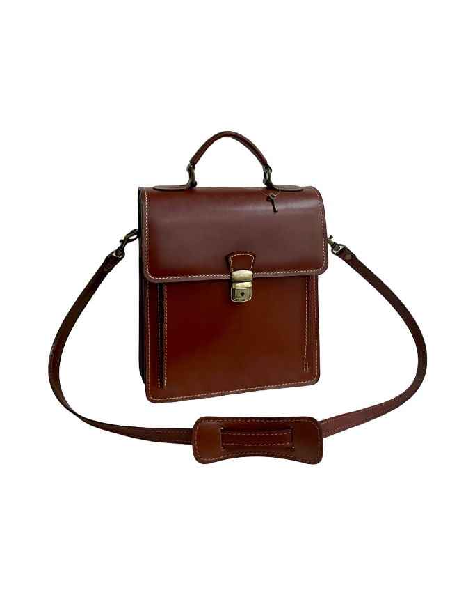 BZNA Bag Allora Schwarz kleine Business Aktentasche Designer Ledertasche Schultertasche Unisex