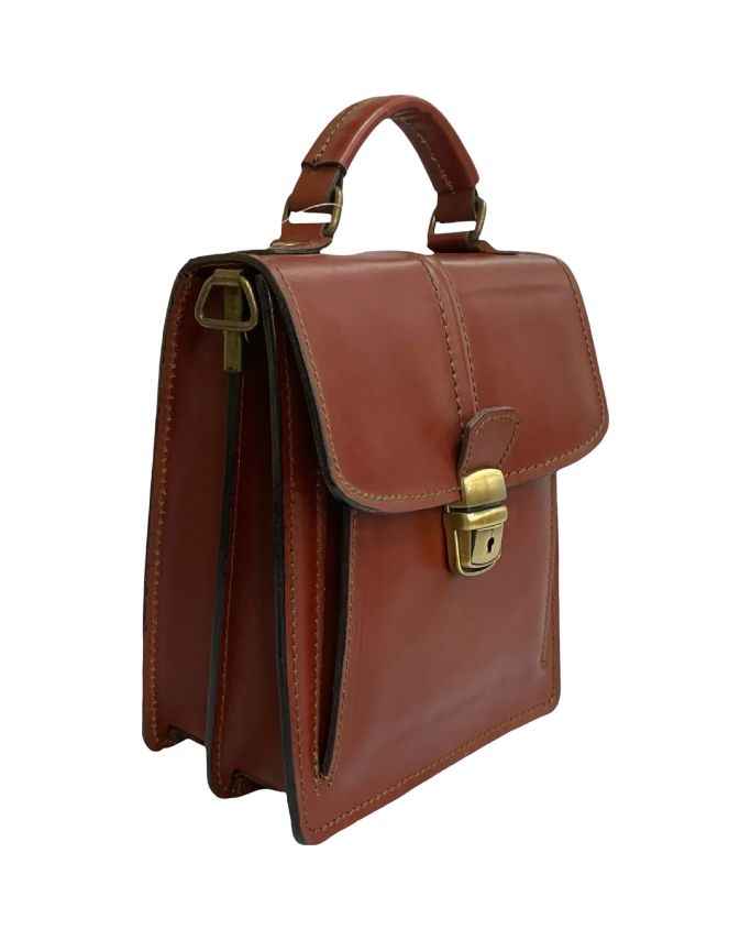 BZNA Bag Dua Marrone kleine Business Aktentasche Designer Ledertasche Schultertasche Unisex