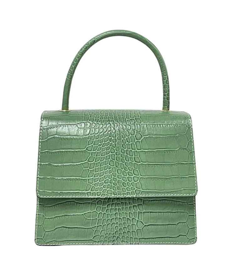BZNA Bag Irina Kroko Mint Leder Italy Damen Handtasche Schultertasche Tasche