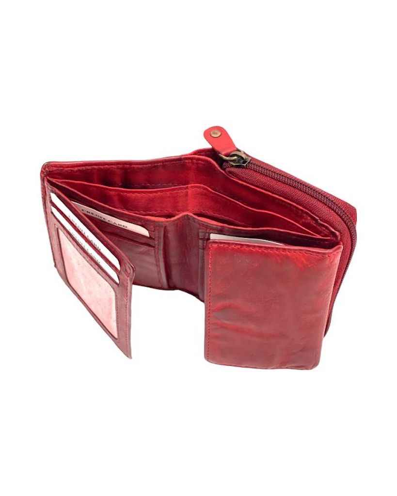 BZNA Berlin Gia Glatt Rot Wallet Leather Leder Portemonnaie Geldbörse Clutch