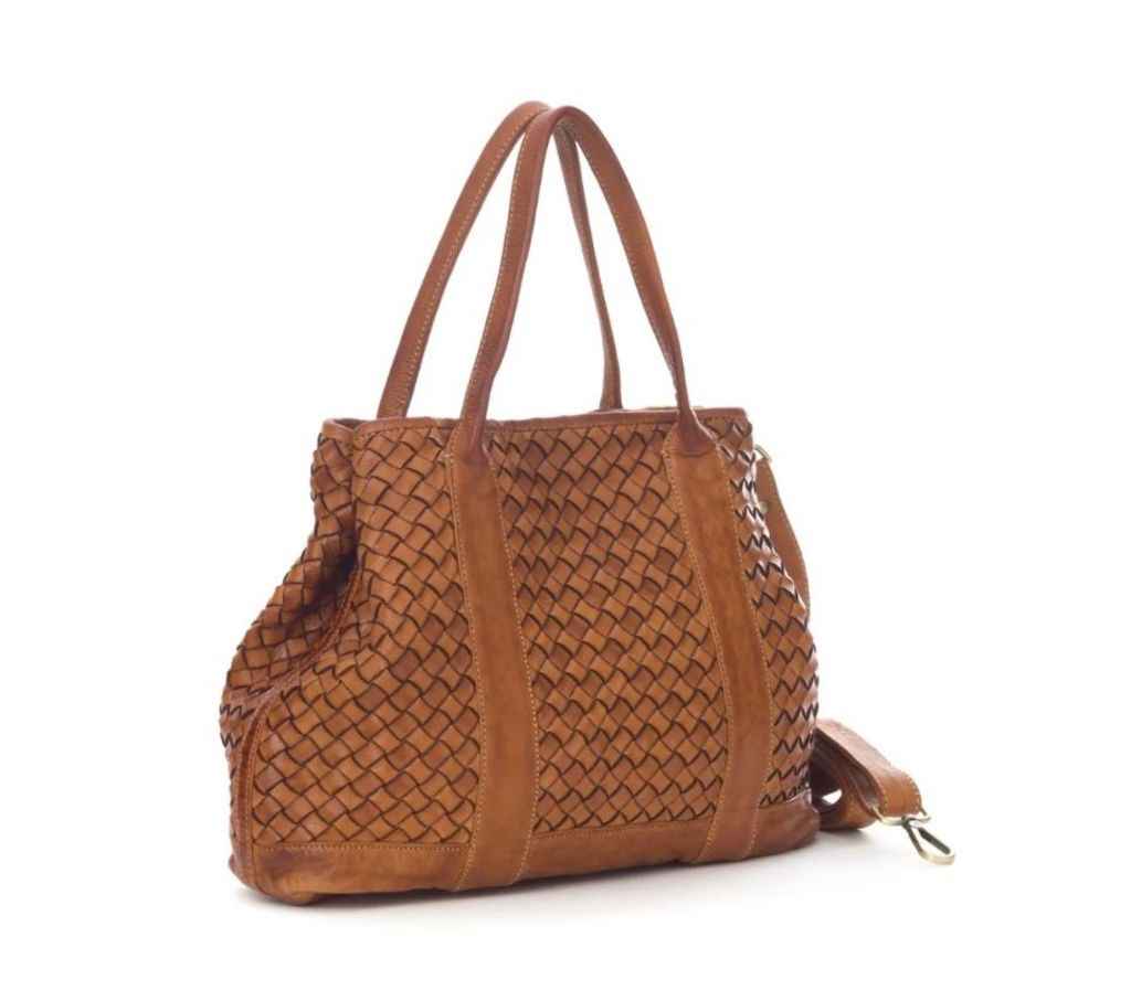 BZNA Bag Santa Cognac Italy Designer Damen Handtasche Ledertasche Schultertasche Tasche Leder