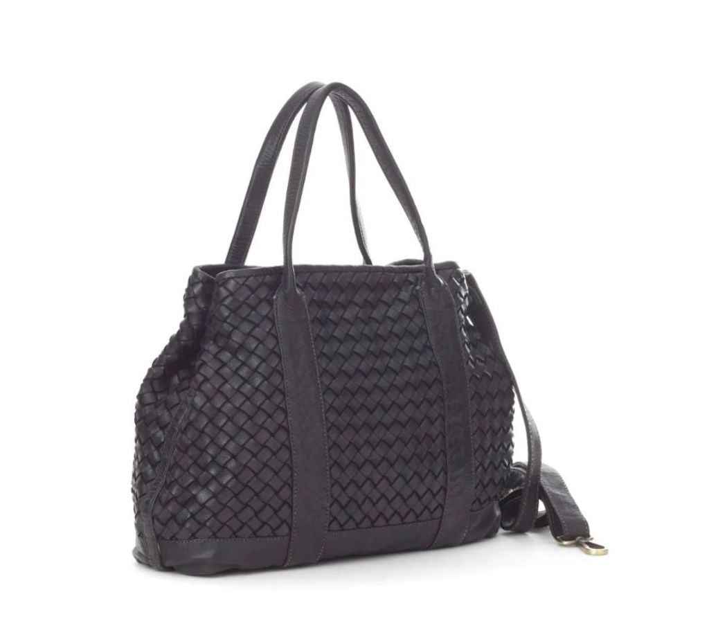 BZNA Bag Santa Schwarz Italy Designer Damen Handtasche Ledertasche Schultertasche Tasche Leder