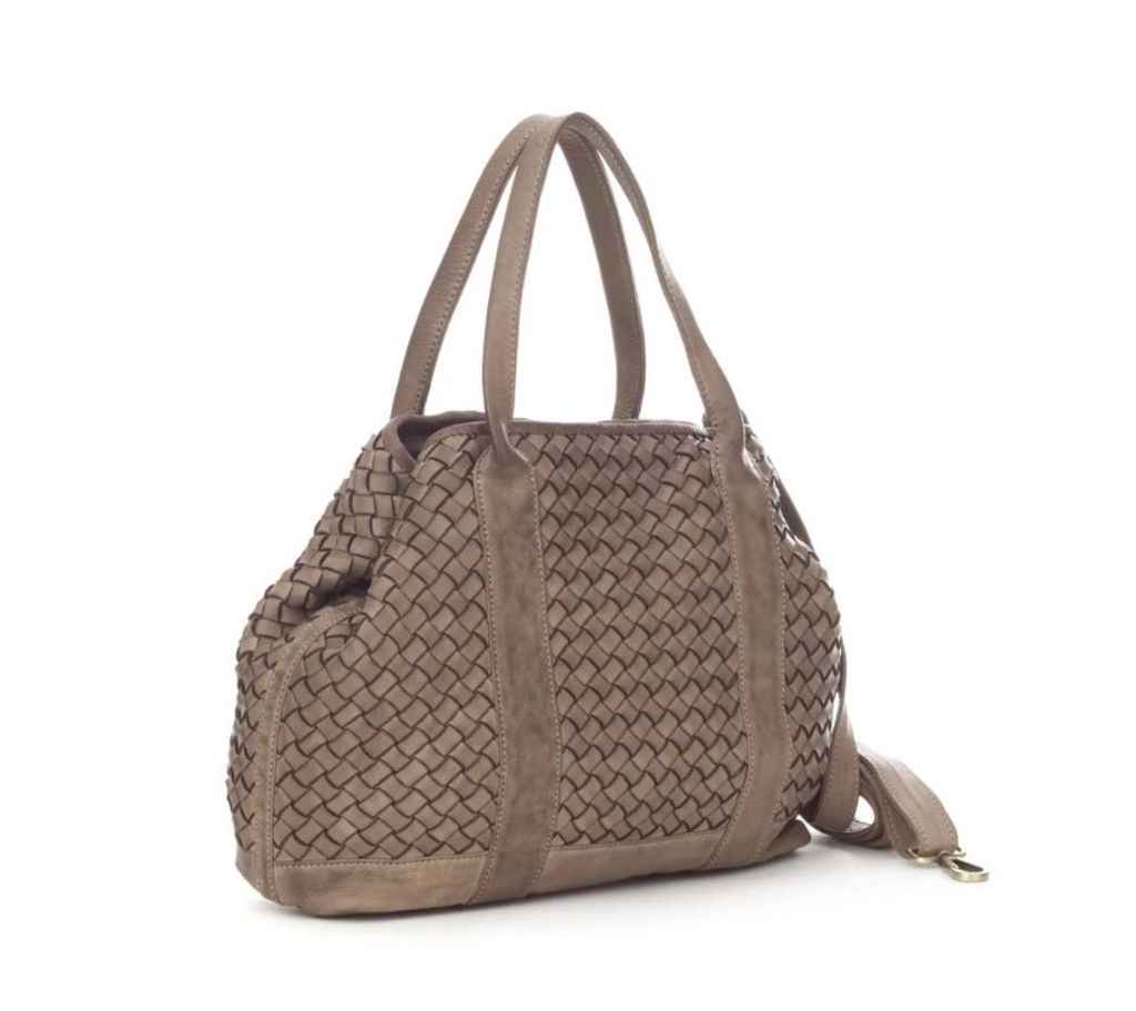 BZNA Bag Santa Taupe Italy Designer Damen Handtasche Ledertasche Schultertasche Tasche Leder