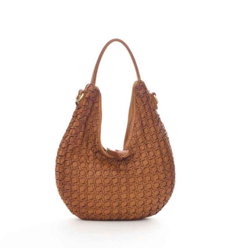 BZNA Bag Paula Cognac Italy Designer Damen Handtasche Schultertasche Tasche