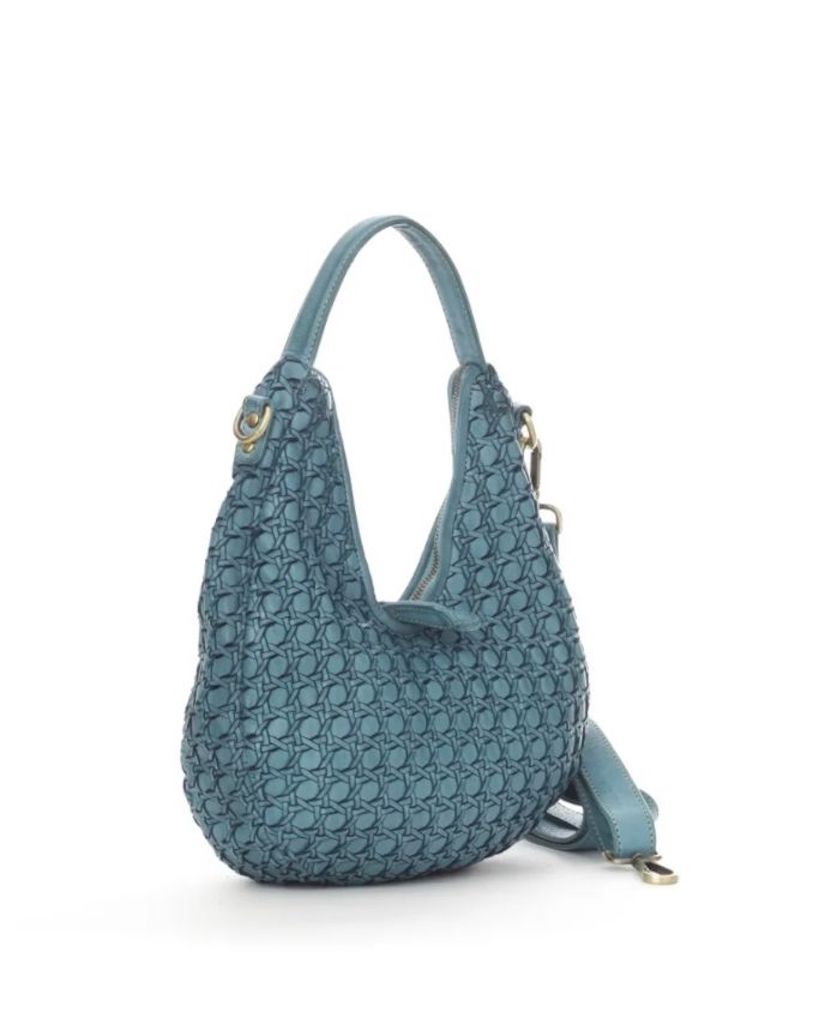 BZNA Bag Paula Petrol Italy Designer Damen Handtasche Schultertasche Tasche - B Z N A