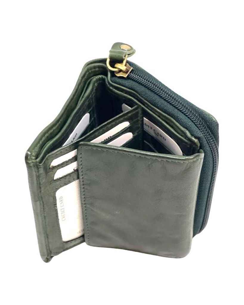 BZNA Berlin Gia Glatt Verde Wallet Leather Leder Portemonnaie Geldbörse Clutch