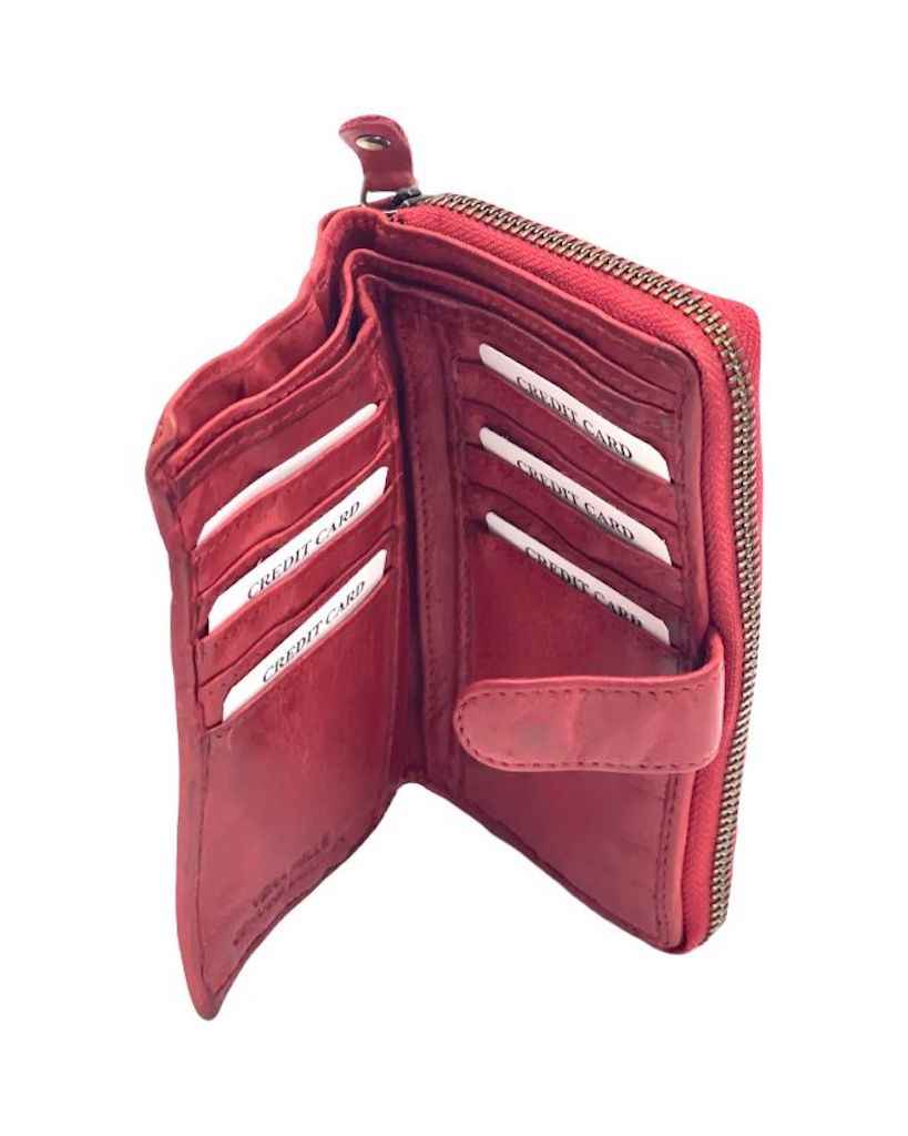 BZNA Berlin Kassia Glatt Rot Wallet Leather Leder Portemonnaie Geldbörse Clutch