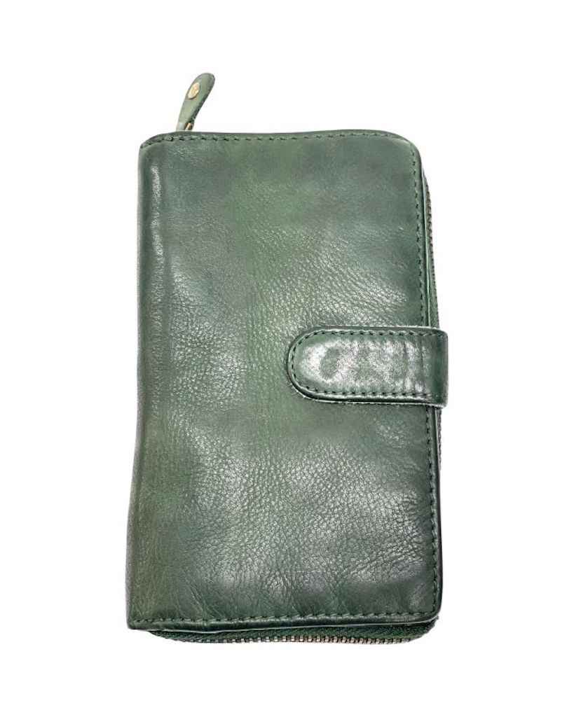 BZNA Berlin Kassia Glatt Verde Wallet Leather Leder Portemonnaie Geldbörse Clutch