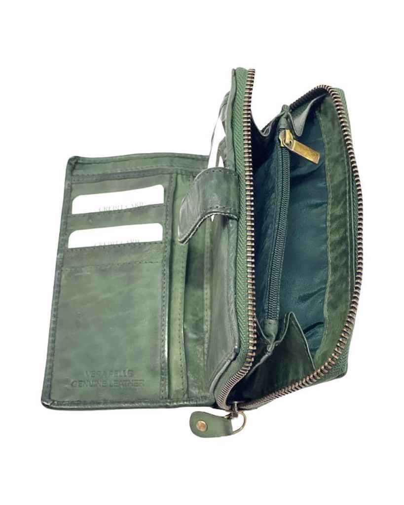 BZNA Berlin Kassia Glatt Verde Wallet Leather Leder Portemonnaie Geldbörse Clutch