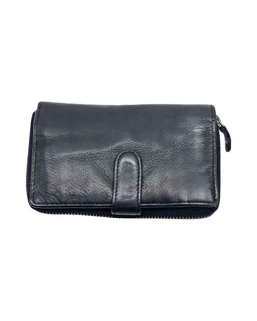 BZNA Berlin Kassia Glatt Schwarz Wallet Leather Leder Portemonnaie Geldbörse Clutch
