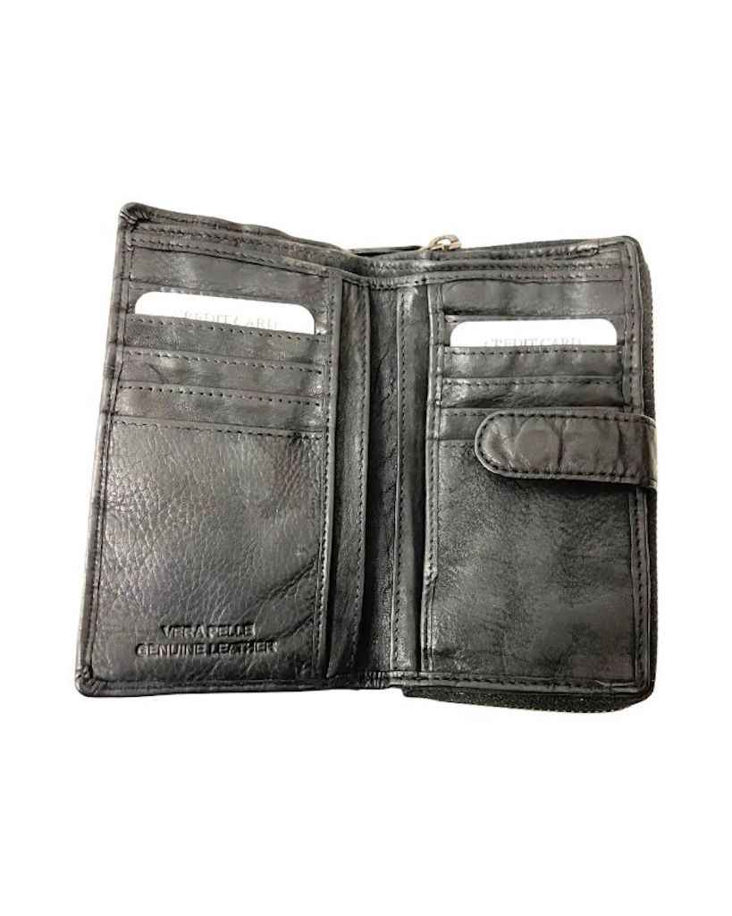 BZNA Berlin Kassia Glatt Schwarz Wallet Leather Leder Portemonnaie Geldbörse Clutch