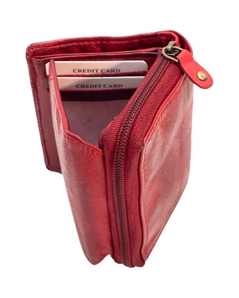 BZNA Berlin Gia Glatt Rot Wallet Leather Leder Portemonnaie Geldbörse Clutch