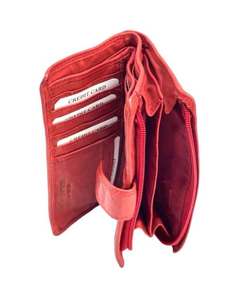 BZNA Berlin Karma Glatt Rot Wallet Leather Leder Portemonnaie Geldbörse Clutch