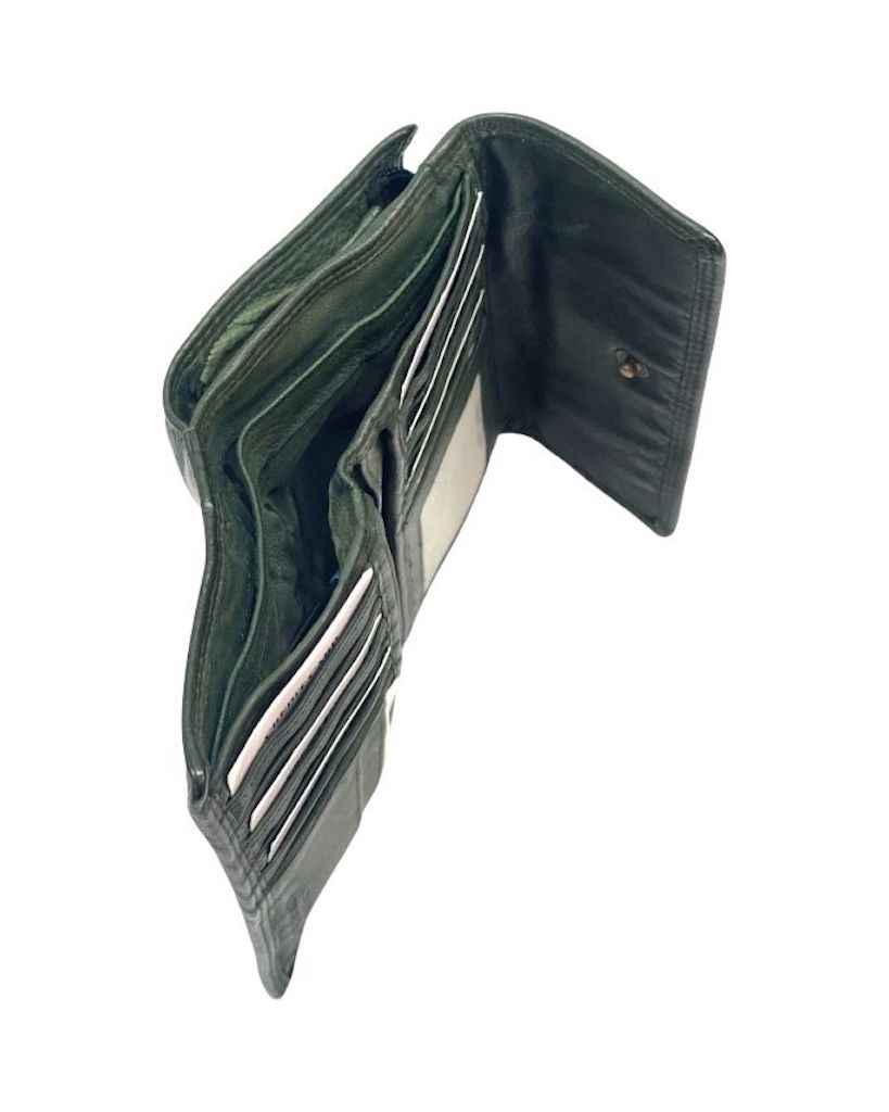 BZNA Berlin Smeza Grün Wallet Leather Leder Portemonnaie Geldbörse Clutch