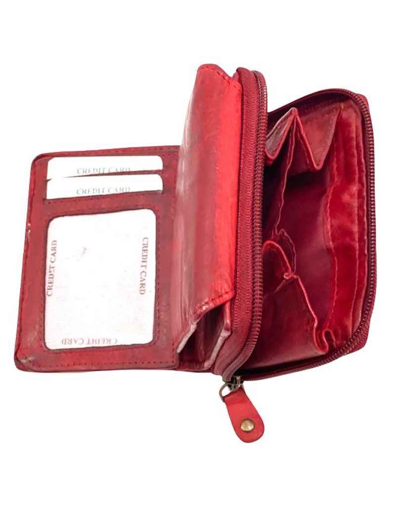 BZNA Berlin Gia Glatt Rot Wallet Leather Leder Portemonnaie Geldbörse Clutch